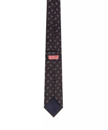 Black & Grey Paisley Motif Silk Woven Tie