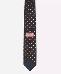 Black & White Polka Dot Silk Woven Tie