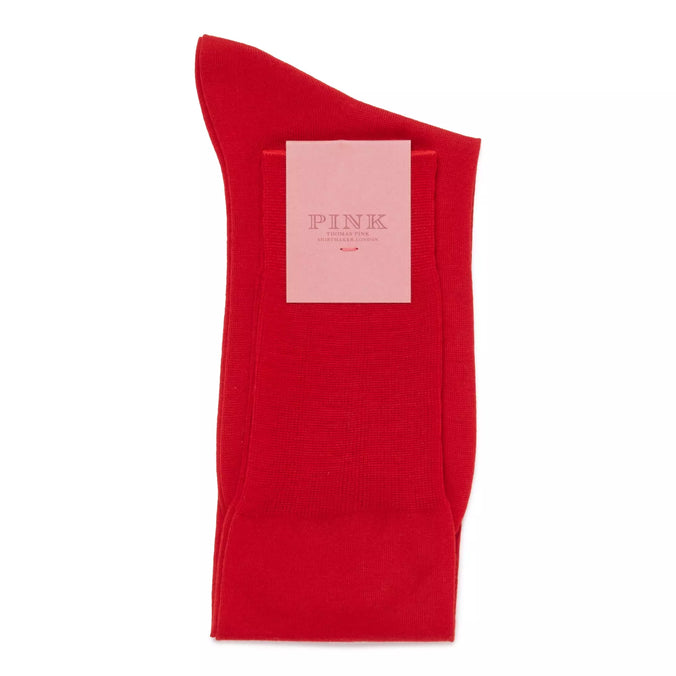 Red Long Fine Merino Wool Socks