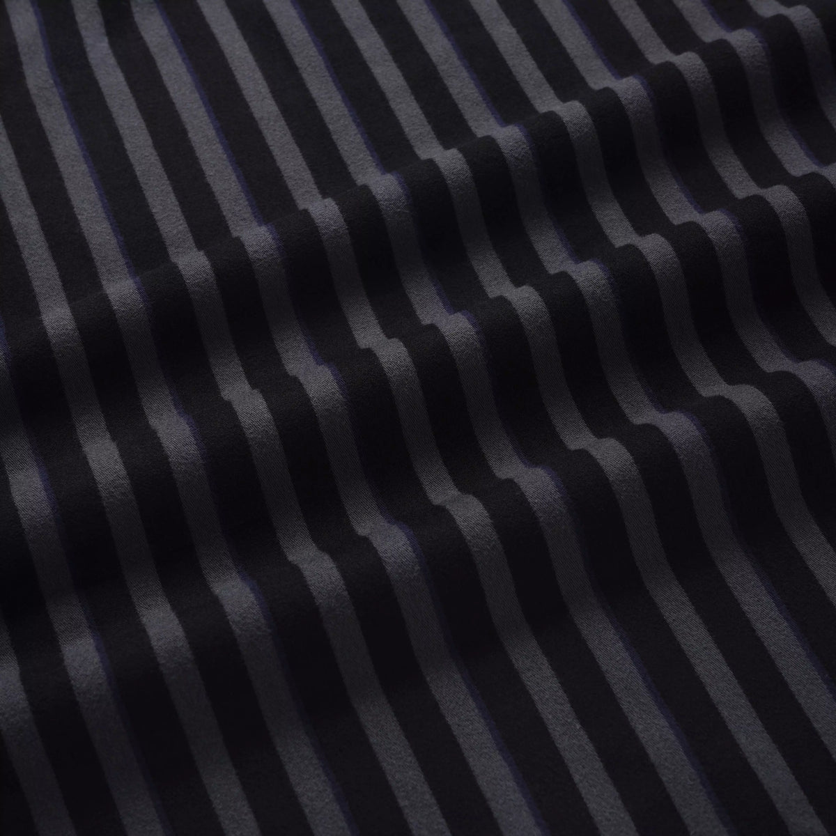 Grey & Black Slim Fit Smart Casual Tonal Barre Stripe Shirt