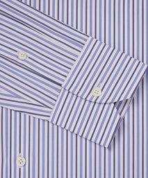 White & Blue Tailored Fit Regent Track Stripe Formal Shirt