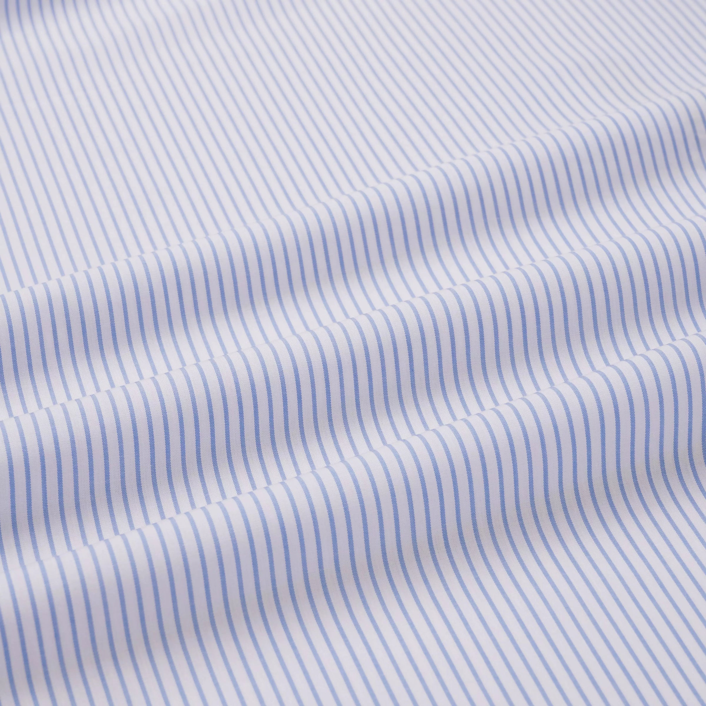 Blue & White Tailored Fit Panama Medium Stripe Formal Shirt