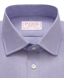 Blue Classic Fit Open Weave Oxford Formal Shirt