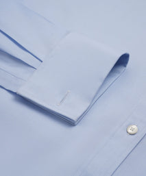 Pale Blue & White Tailored Fit Double Cuff Puppytooth Formal Shirt